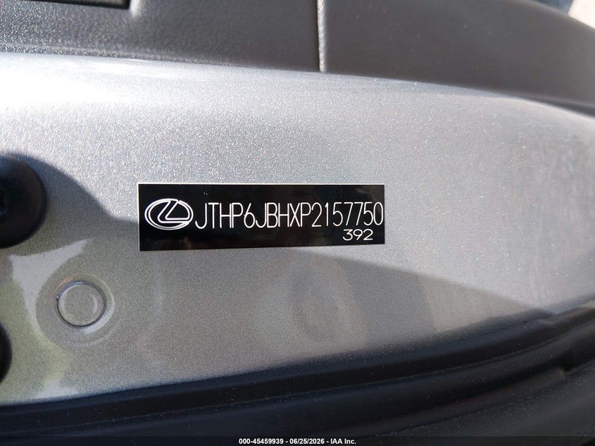 2023 Lexus Ux 250H Premium VIN: JTHP6JBHXP2157750 Lot: 45459939