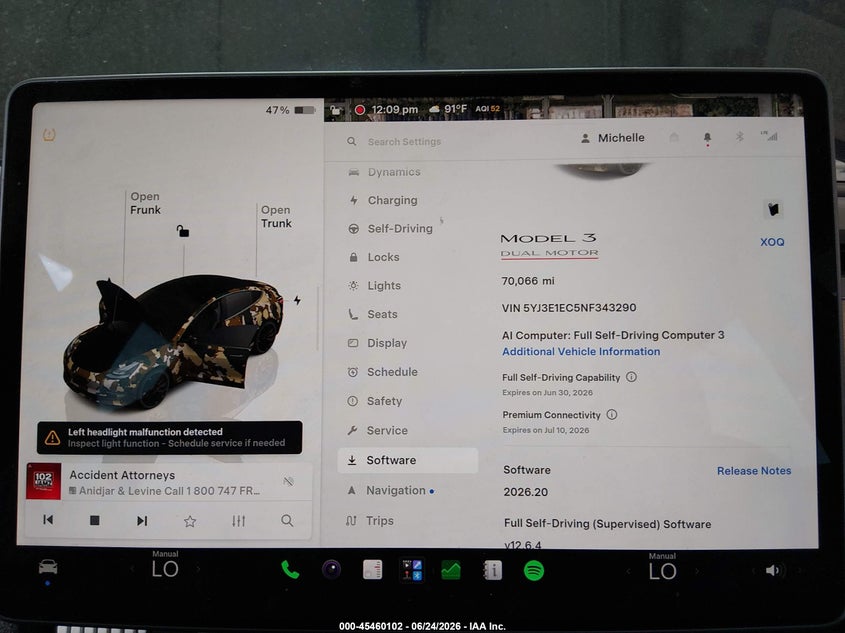2022 TESLA MODEL 3 auction photo 7