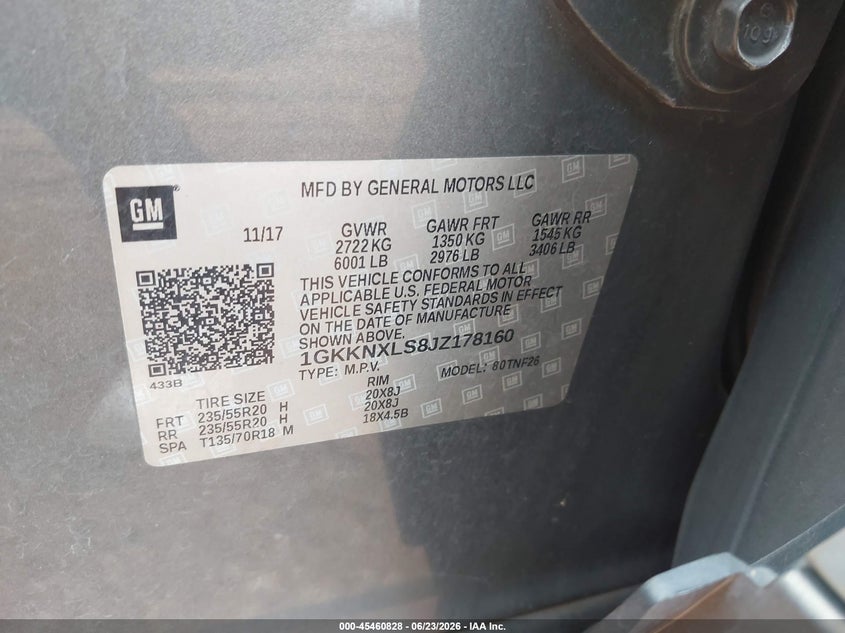 2018 GMC Acadia Denali VIN: 1GKKNXLS8JZ178160 Lot: 45460828