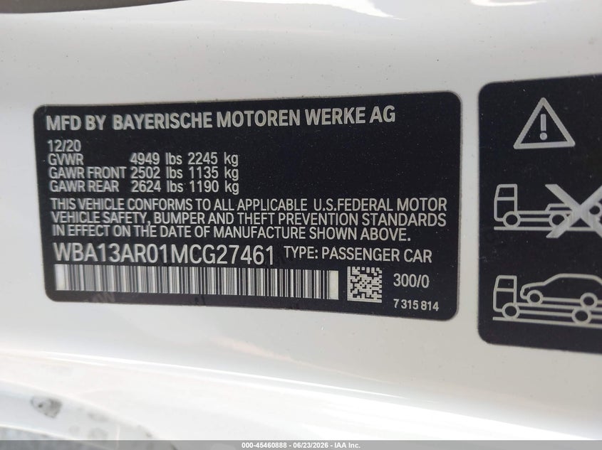 2021 BMW 4ER COUPE 3.0L I-6 DI, DOHC, VVT, TURBO, 382HP