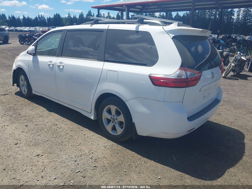 Vin: 5tdkz3dcxjs947338, lot: 45959231, toyota sienna le 8-passenger 20183