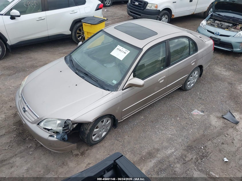 2002 Honda Civic, Front End, IAAI, VIN 1HGES26772L057489 — photo 2
