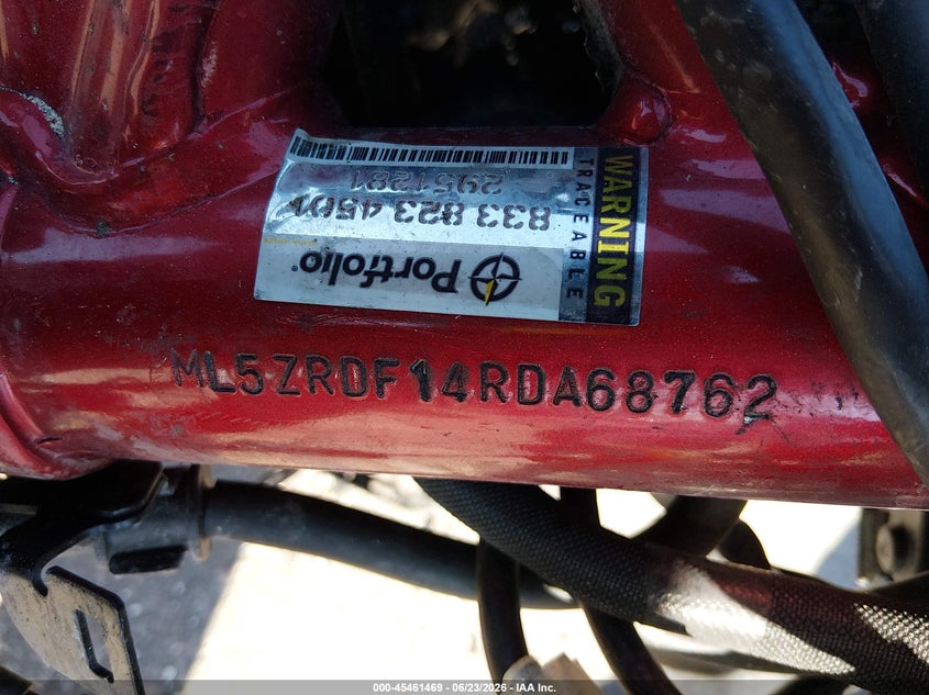 2024 Kawasaki Zr900 F VIN: ML5ZRDF14RDA68762 Lot: 45461469