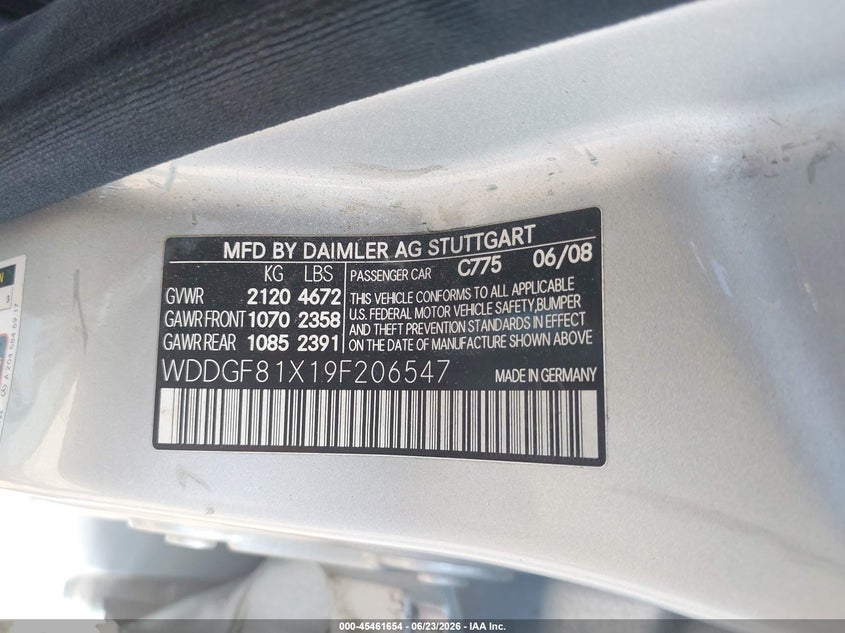 2009 Mercedes-Benz C 300 Luxury 4Matic/Sport 4Matic VIN: WDDGF81X19F206547 Lot: 45461654