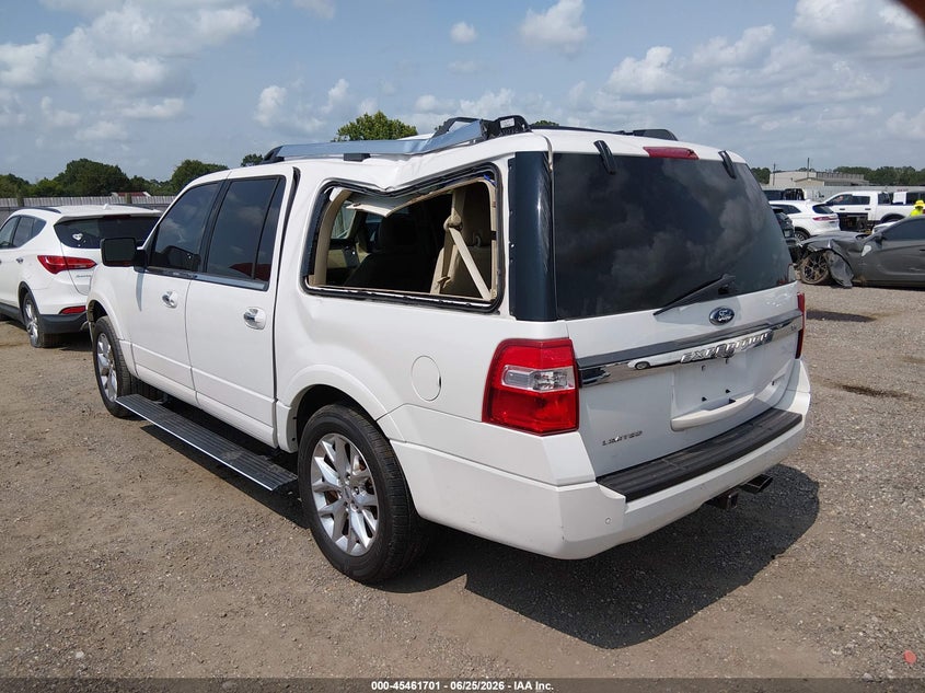 Vin: 1fmjk1kt1gef12614, lot: 45959814, ford expedition el limited 20163