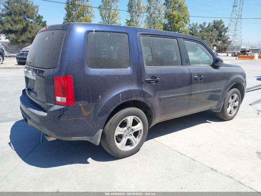 Vin: 5fnyf3h47db043137, lot: 45960557, honda pilot ex 20134