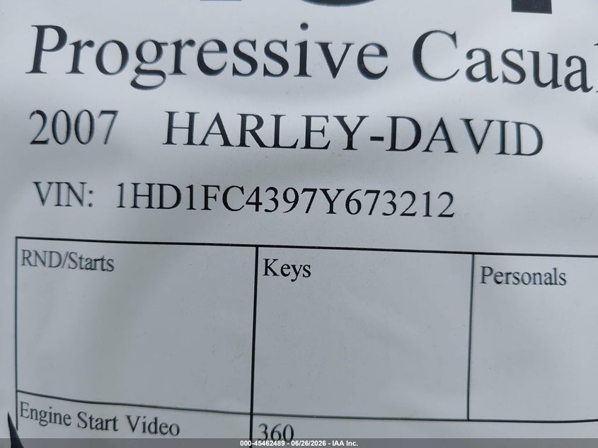 2007 Harley-Davidson Flhtcui VIN: 1HD1FC4397Y673212 Lot: 45462489