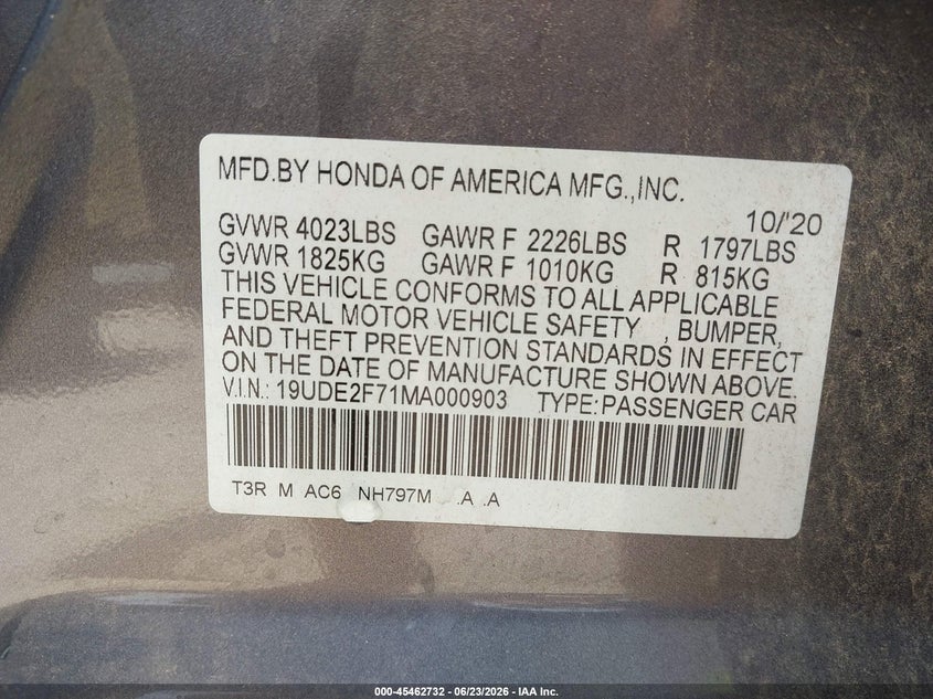 2021 Acura Ilx Premium Package/Technology Package VIN: 19UDE2F71MA000903 Lot: 45462732