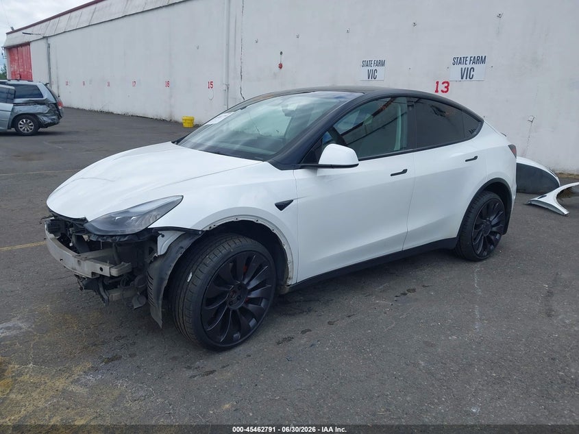 Vin: 5yjygdef5mf146713, lot: 45960904, tesla model y performance dual motor all-wheel drive 20212
