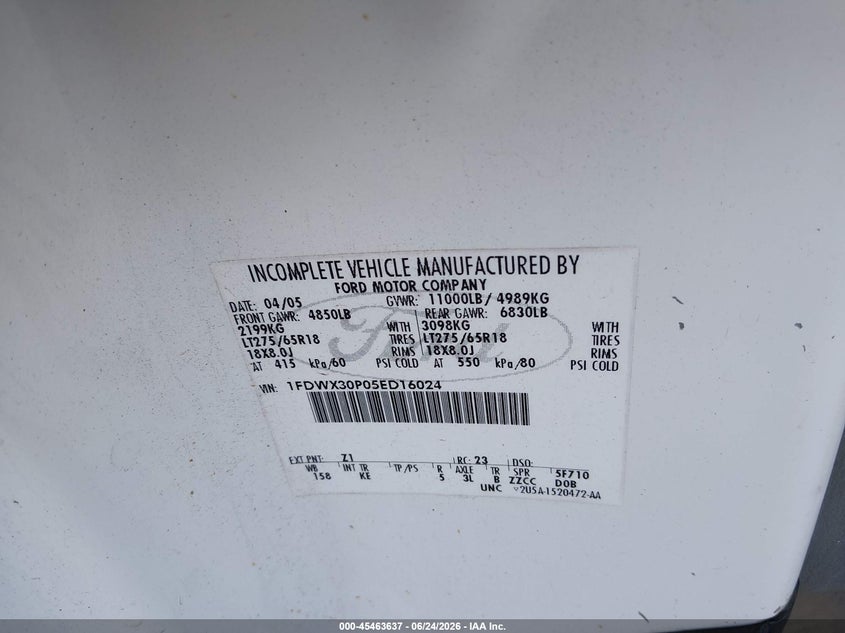 2005 FORD F-350 auction photo 8