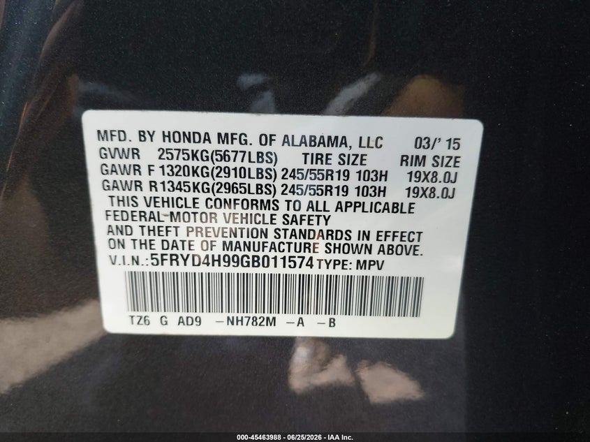 2016 ACURA MDX SPORT UTILITY VEHICLE 3.5L V-6 DI, VVT, 290HP