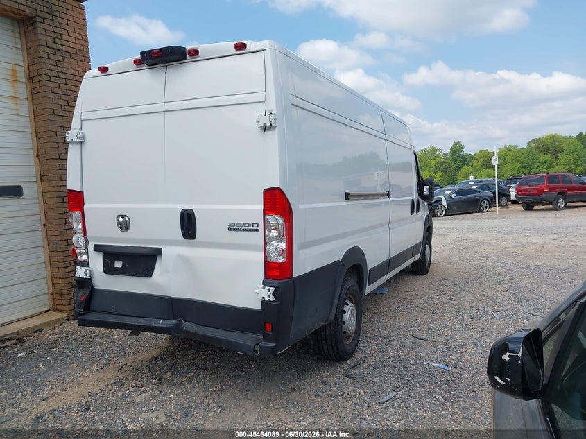 Vin: 3c6mrvjg8pe555559, lot: 45962226, ram promaster 3500 cargo van high roof 159 wb ext 20234