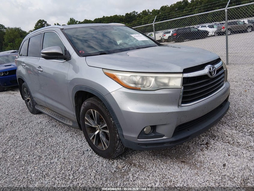 Vin: 5tdkkrfh8gs124464, lot: 45962396, toyota highlander xle v6 2016 img_1
