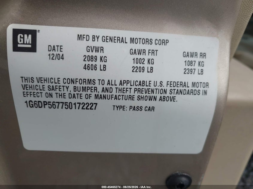 2005 CADILLAC CTS SEDAN 3.6L V-6 DOHC, VVT, 255HP