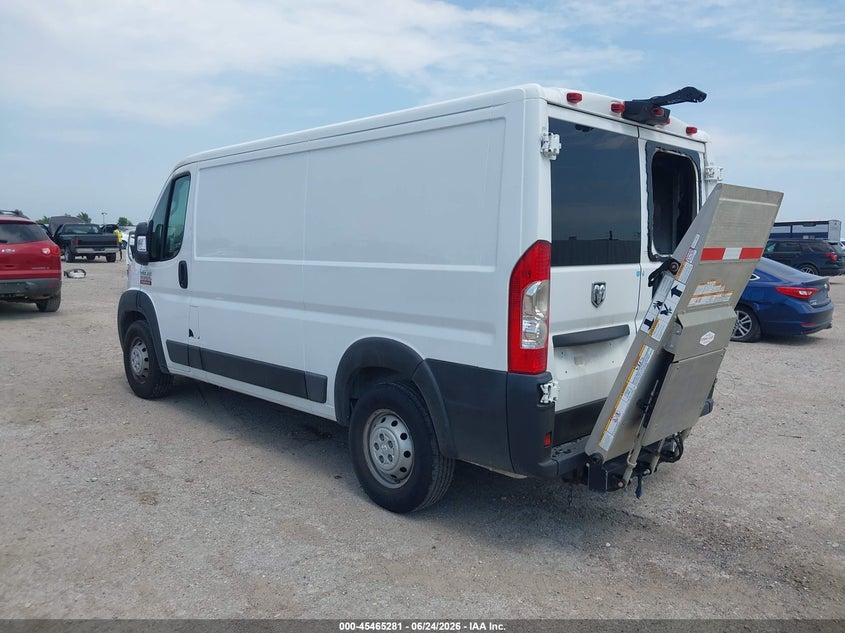 Vin: 3c6trvag7ke540653, lot: 45963419, ram promaster 1500 low roof 136 wb 20193