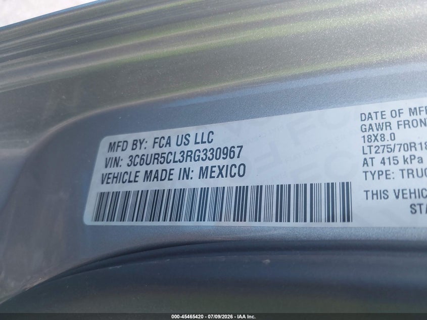 2024 RAM 2500 TRUCK 6.7L I-6 DI, TURBO, 370HP