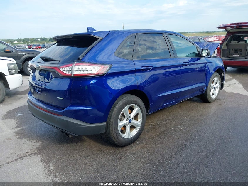 Vin: 2fmtk3g99fbb51919, lot: 45963695, ford edge se 20154