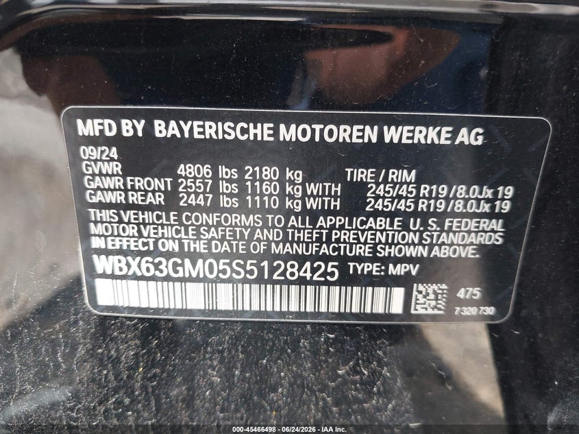 2025 BMW X2 xDrive28I VIN: WBX63GM05S5128425 Lot: 45466498