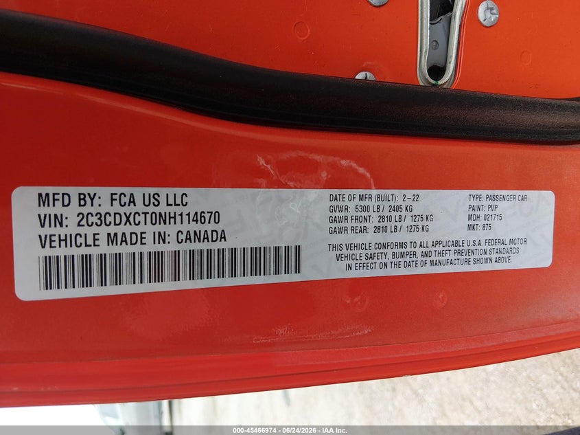 2022 DODGE CHARGER SEDAN 5.7L V-8 370HP