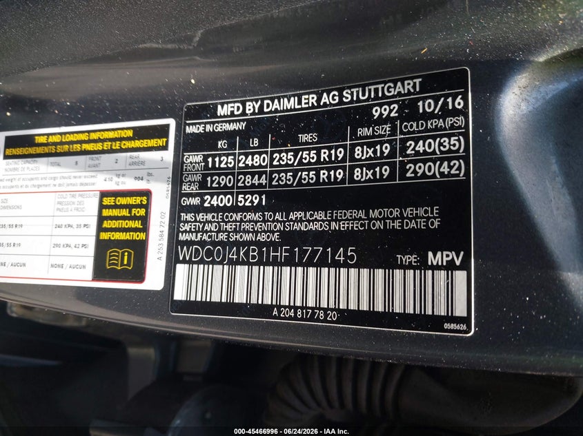 2017 Mercedes-Benz Glc 300 Coupe 4Matic VIN: WDC0J4KB1HF177145 Lot: 45466996