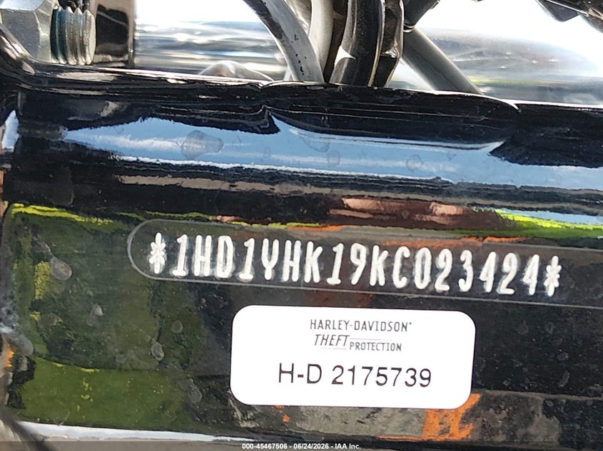 2019 Harley-Davidson Fxbrs VIN: 1HD1YHK19KC023424 Lot: 45467506