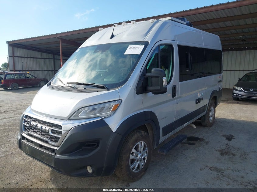 Vin: 3c6lrvbg6re110170, lot: 45966094, ram promaster 1500 slt+ high roof 136 wb 20242