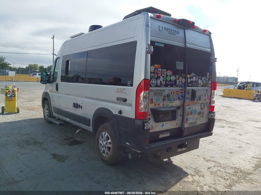 Vin: 3c6lrvbg6re110170, lot: 45966094, ram promaster 1500 slt+ high roof 136 wb 20243