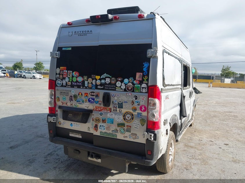 Vin: 3c6lrvbg6re110170, lot: 45966094, ram promaster 1500 slt+ high roof 136 wb 20244