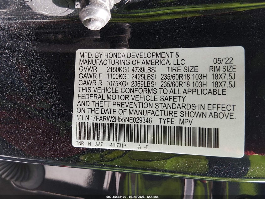 2022 HONDA CR-V AWD EX — Photo 9