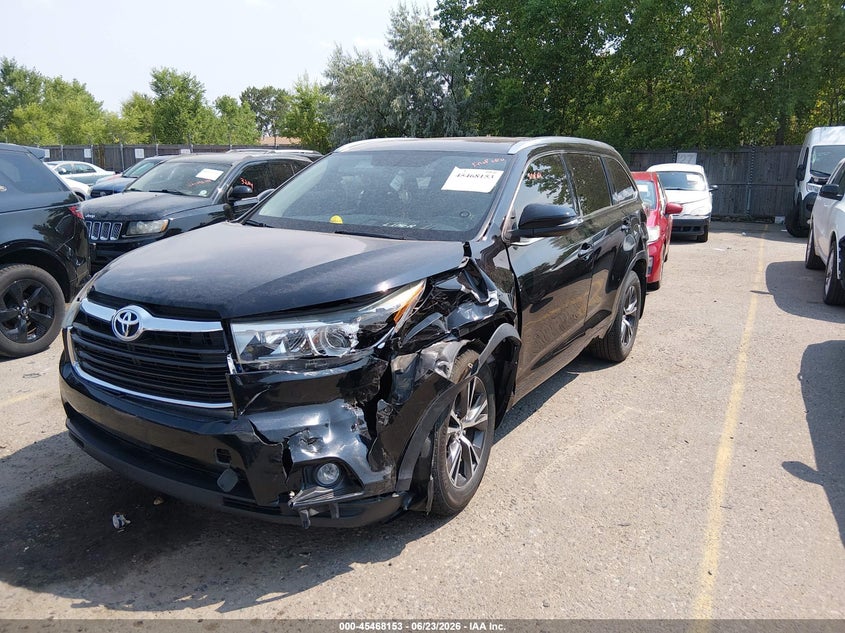 Vin: 5tdjkrfh0gs279781, lot: 45966290, toyota highlander xle v6 20162