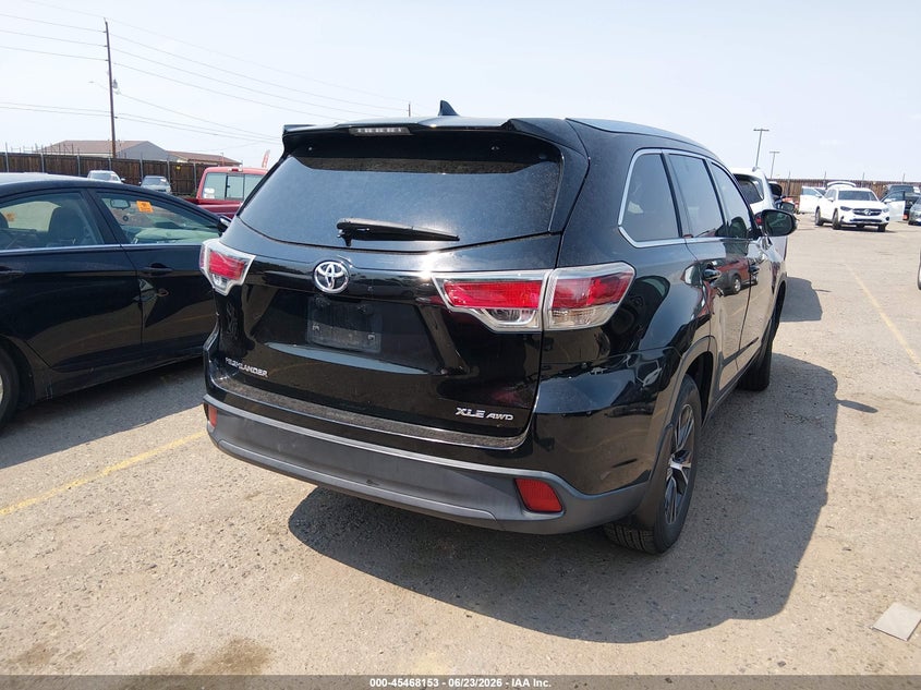 Vin: 5tdjkrfh0gs279781, lot: 45966290, toyota highlander xle v6 20164