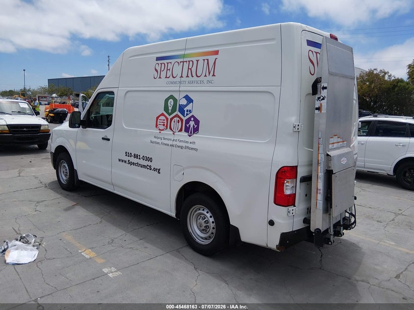 Vin: 1n6bf0ly8jn815475, lot: 45966300, nissan nv cargo nv2500 hd s v6 20183