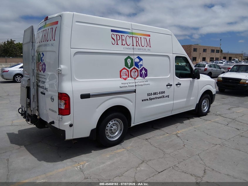 Vin: 1n6bf0ly8jn815475, lot: 45966300, nissan nv cargo nv2500 hd s v6 20184