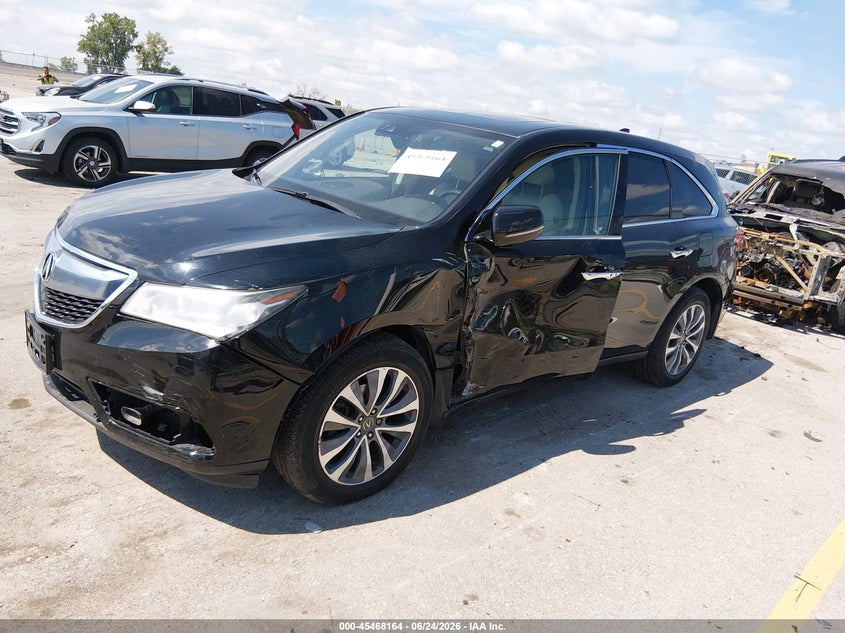 2016 Acura MDX, Левый перёд, IAAI, VIN 5FRYD4H45GB035620 — фото 2