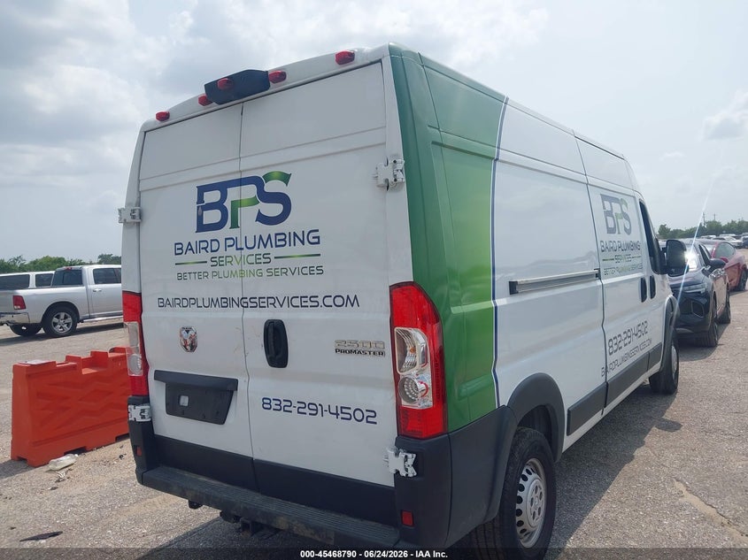 Vin: 3c6lrvdg7se560591, lot: 45966927, ram promaster 2500 tradesman high roof 159 wb w/pass seat 20254