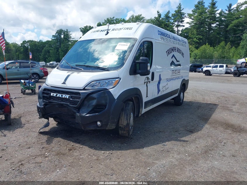 Vin: 3c6lrvdg4re114540, lot: 45966983, ram promaster 2500 tradesman high roof 159 wb w/pass seat 20242