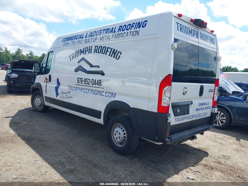 Vin: 3c6lrvdg4re114540, lot: 45966983, ram promaster 2500 tradesman high roof 159 wb w/pass seat 20243