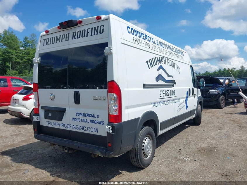 Vin: 3c6lrvdg4re114540, lot: 45966983, ram promaster 2500 tradesman high roof 159 wb w/pass seat 20244