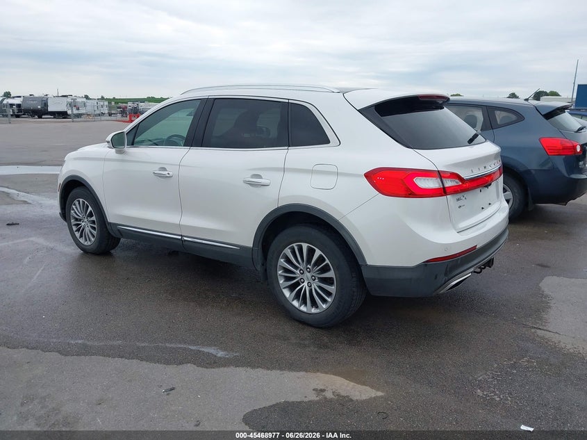 Vin: 2lmpj8kr8gbl38308, lot: 45967114, lincoln mkx select 20163
