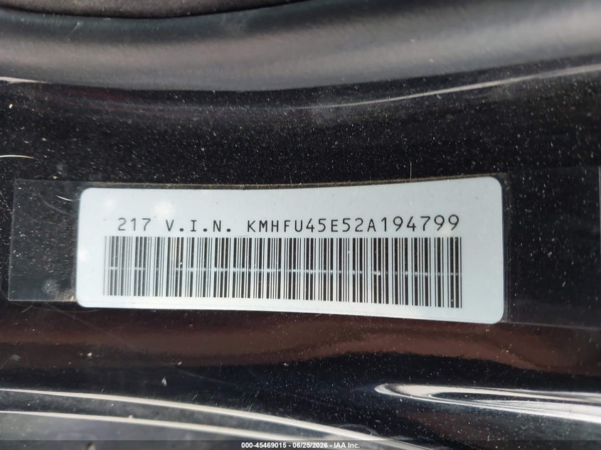 2002 Hyundai Xg350 L VIN: KMHFU45E52A194799 Lot: 45469015