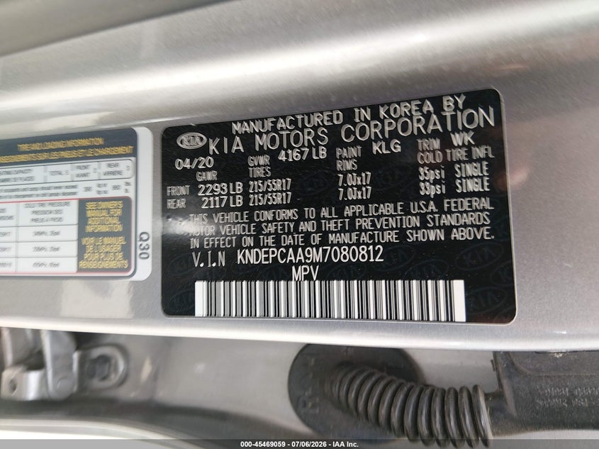2021 Kia Seltos Lx VIN: KNDEPCAA9M7080812 Lot: 45469059