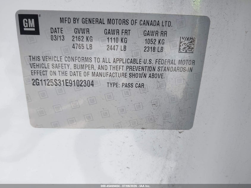2014 CHEVROLET IMPALA SEDAN 3.6L V-6 DI, DOHC, VVT, 305HP