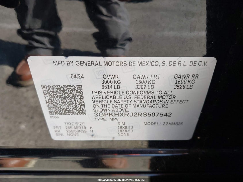 2024 Honda Prologue Touring VIN: 3GPKHXRJ2RS507542 Lot: 45469455