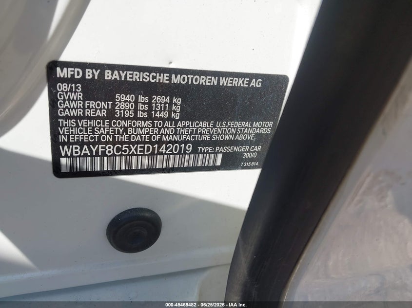 2014 BMW Alpina B7 xDrive VIN: WBAYF8C5XED142019 Lot: 45469482