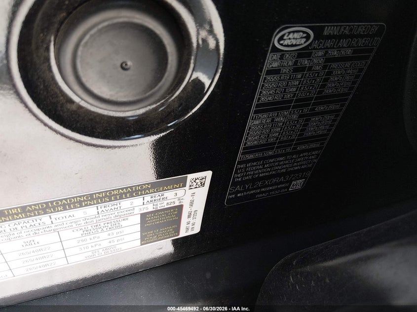 2024 Land Rover Range Rover Velar P250 Dynamic Se VIN: SALYL2EX0RA372319 Lot: 45469492