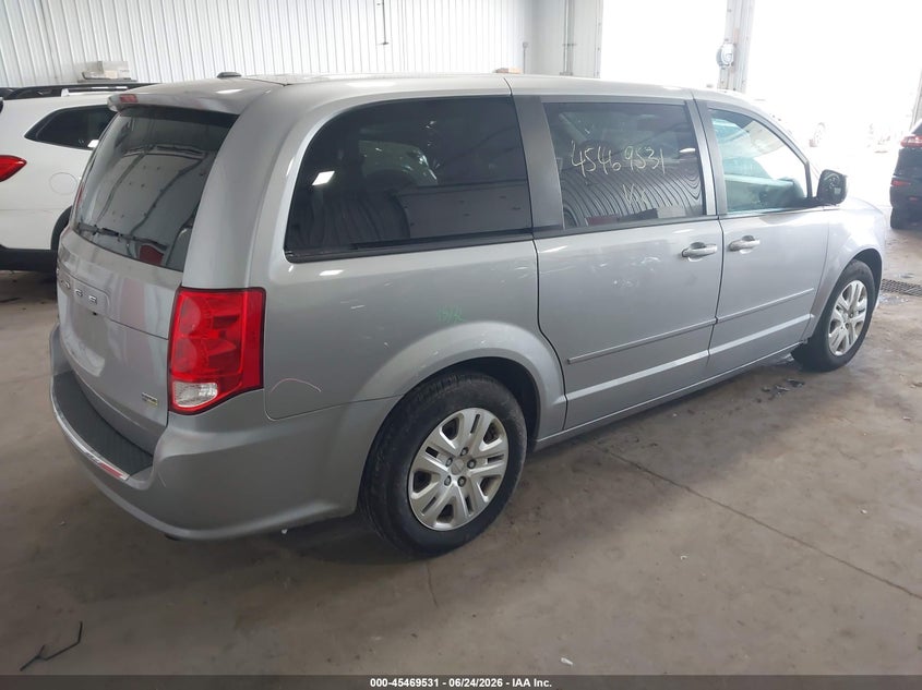 Vin: 2c4rdgbg4hr780407, lot: 45967668, dodge grand caravan se 20174