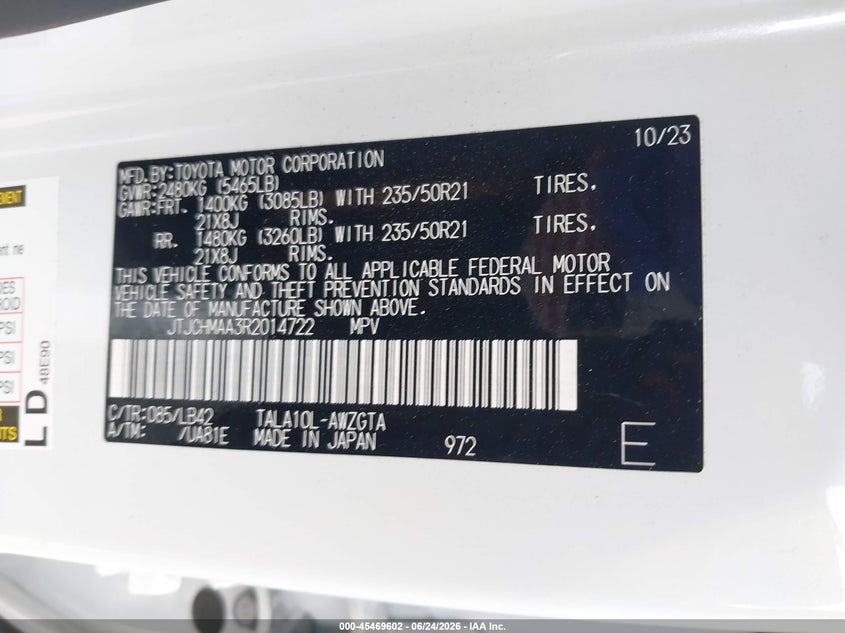 2024 LEXUS RX SPORT UTILITY VEHICLE 2.4L I-4 DI, DOHC, VVT, TURBO, 275HP