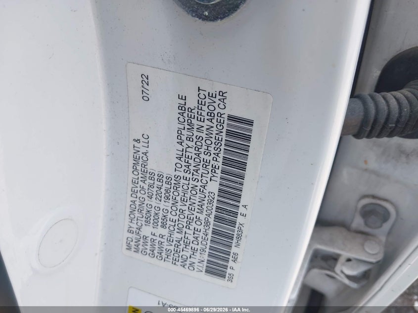 2023 Acura Integra A-Spec VIN: 19UDE4H38PA003923 Lot: 45469896