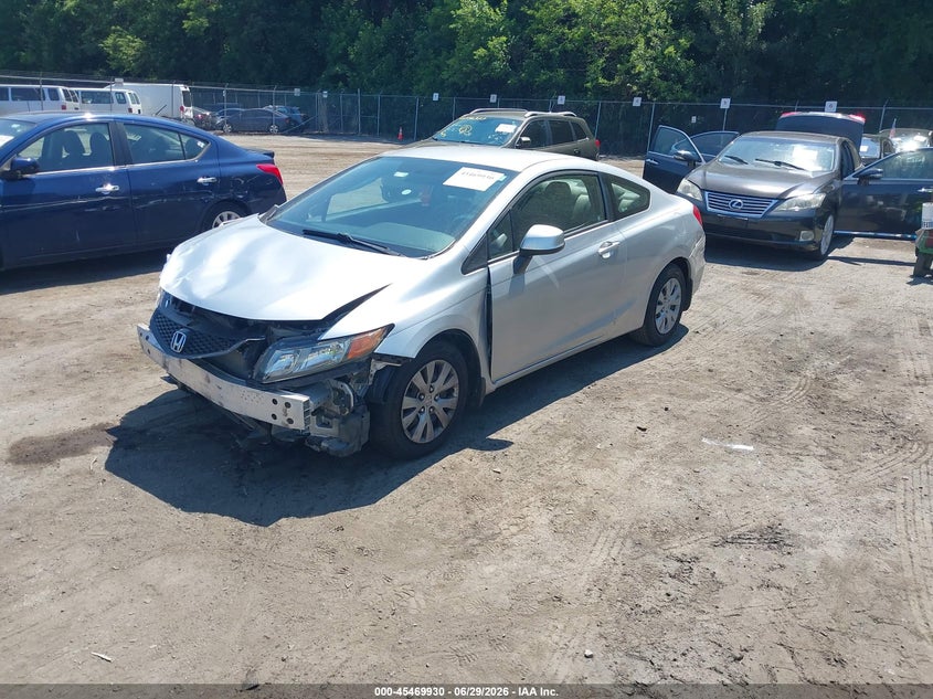 2012 Honda Civic, Front & Rear, IAAI, VIN 2HGFG3B57CH559045 — photo 2