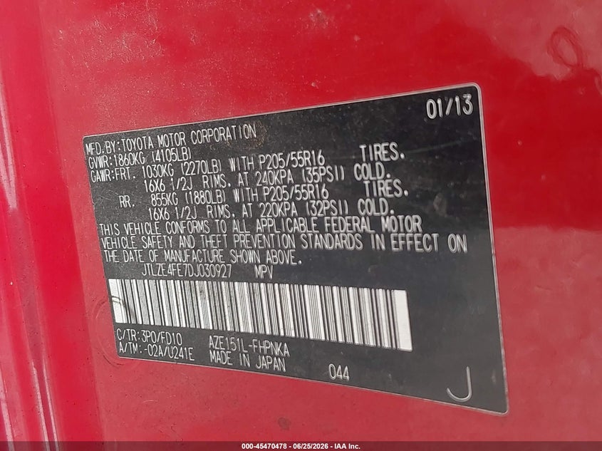 2013 Scion Xb VIN: JTLZE4FE7DJ030927 Lot: 45470478